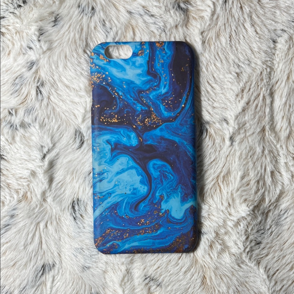 Daisys Boutique Blue and Gold Marble Phone Case